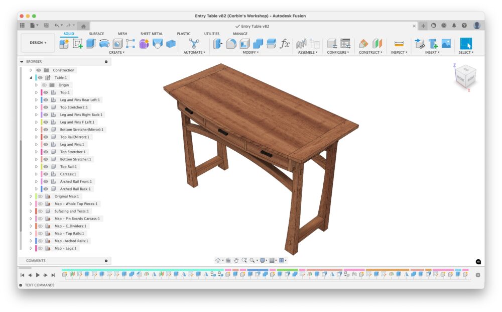 Digital File: Curved Entry Way Table - CAD / Rough Plans